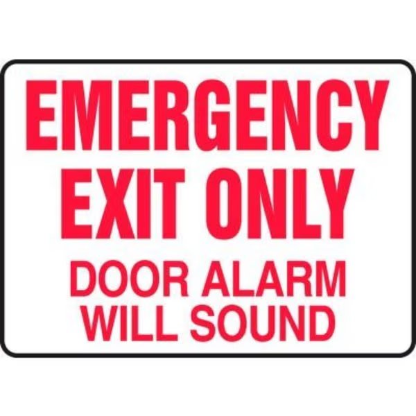 Accuform Exit Safety Sign, 10inW x 7inH, 4-mil Adhesive Vinyl, Accuform, Mfr#: MEXT591VS